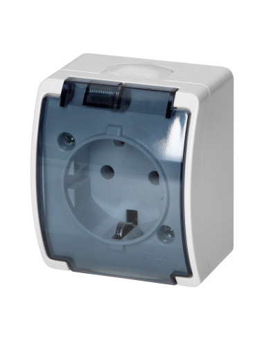 Gniazdo pojedyncze 2P+Z Schuko AQUATIC, IP44,...