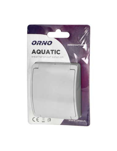 Gniazdo pojedyncze 2P+Z AQUATIC, IP44, białe