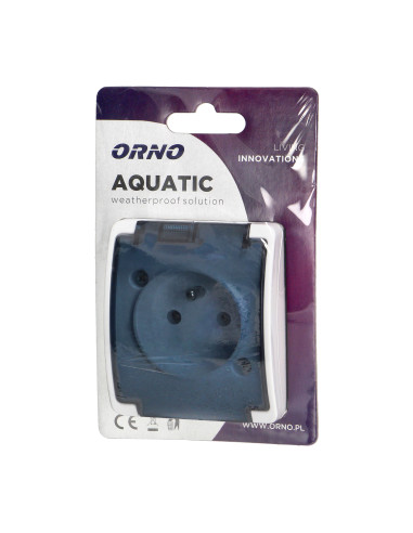 Gniazdo pojedyncze 2P+Z AQUATIC, IP44, białe...