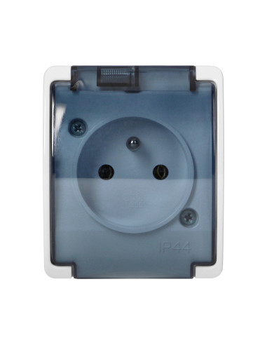 Gniazdo pojedyncze 2P+Z AQUATIC, IP44, białe...