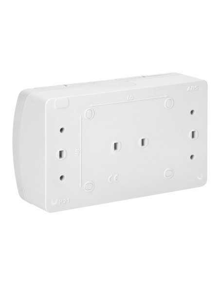 Gniazdo podwójne 2x2P+Z Schuko AQUATIC, IP44, biały