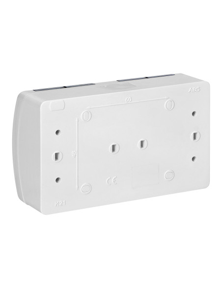 Gniazdo podwójne 2x2P+Z Schuko AQUATIC, IP44, białe dymione