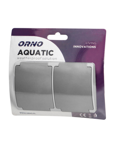 Gniazdo podwójne 2x2P+Z AQUATIC, IP44,...