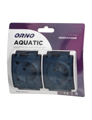 Gniazdo podwójne 2x2P+Z AQUATIC, IP44, białe...