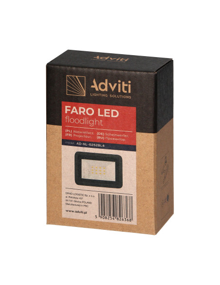 FARO LED naświetlacz 10W, 800lm, IP65, 4000K, aluminium + szkło