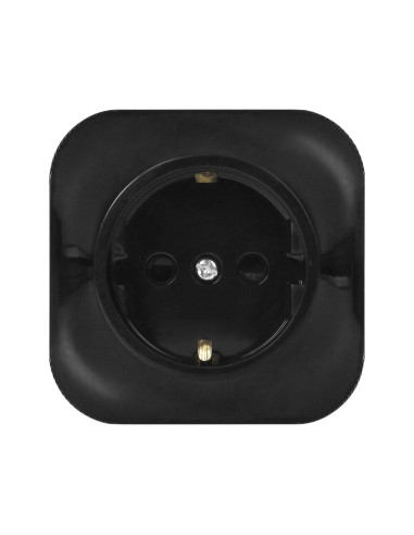 Gniazdo pojedyncze ToDo 2P+Z Schuko IP20, czarny