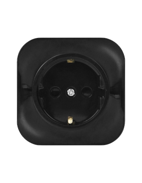 Gniazdo pojedyncze ToDo 2P+Z Schuko IP20, czarny