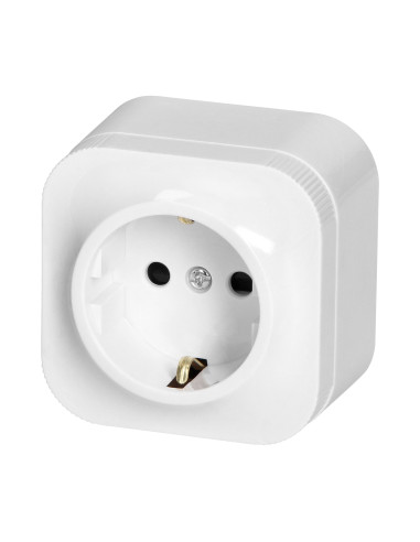 Gniazdo pojedyncze ToDo 2P+Z Schuko IP20, biały