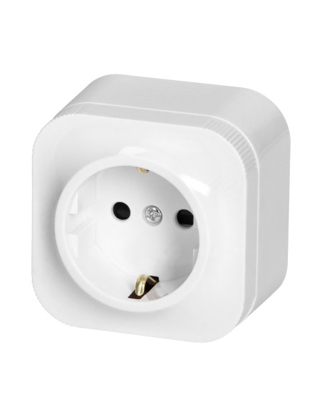 Gniazdo pojedyncze ToDo 2P+Z Schuko IP20, biały