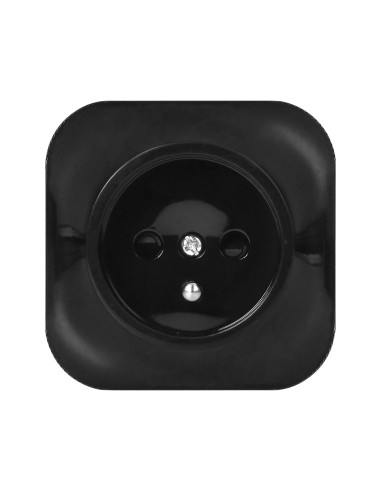 Gniazdo pojedyncze ToDo 2P+Z IP20, czarny, 10 szt.