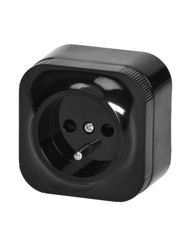 Gniazdo pojedyncze ToDo 2P+Z IP20, czarny, 10 szt.