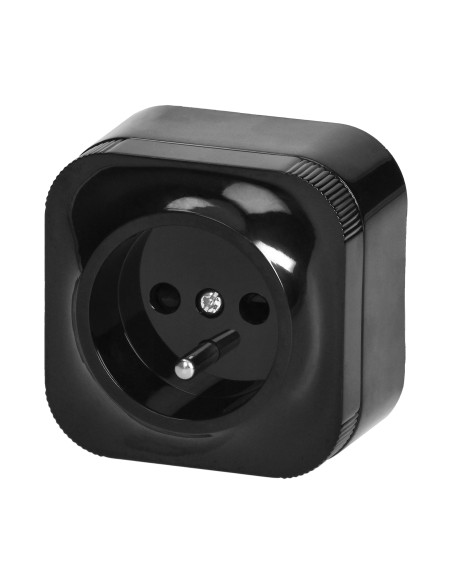 Gniazdo pojedyncze ToDo 2P+Z IP20, czarny, 10 szt.