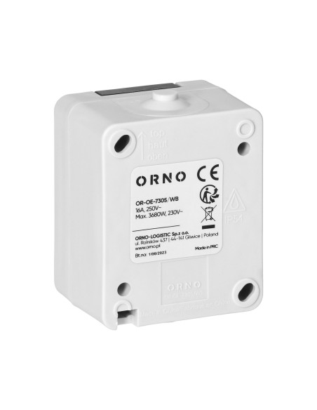 Gniazdo pojedyńcze 2P+Z AQUATIC MINI IP 54 biało-czarne