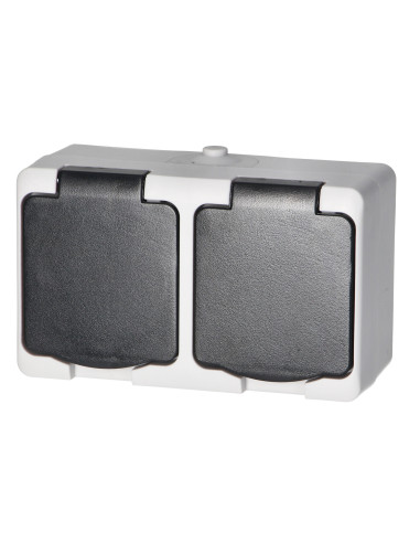 Gniazdo podwójne 2X2P+Z AQUATIC MINI IP 54...