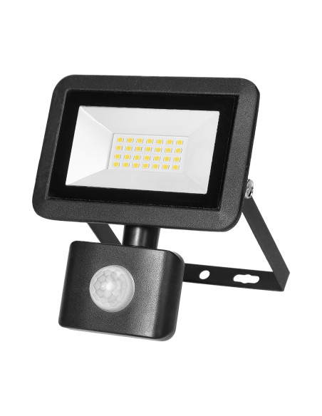 FARO S LED naświetlacz z PIR 20W, 1600lm, IP44, 4000K, aluminium + szkło