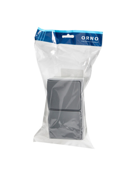 Gniazdo podwójne 2X2P+Z  AQUATIC PRO IP 55 szaro-grafitowe 