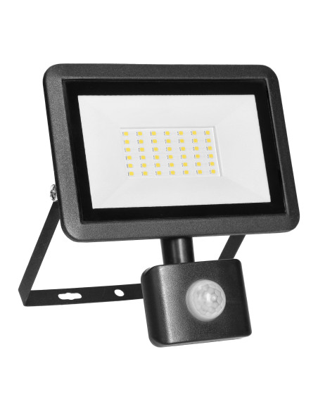 FARO S LED naświetlacz z PIR 30W, 2400lm, IP44, 4000K, aluminium + szkło