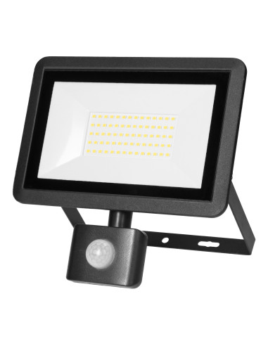 FARO S LED naświetlacz z PIR 50W, 4000lm, IP44, 4000K, aluminium + szkło