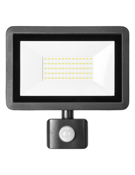 FARO S LED naświetlacz z PIR 50W, 4000lm, IP44, 4000K, aluminium + szkło