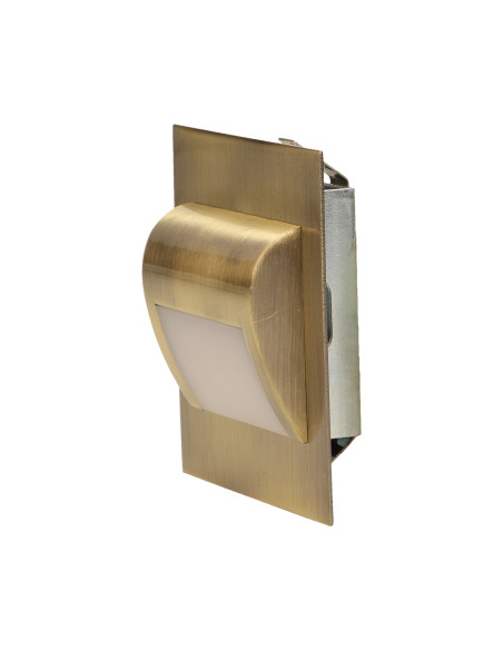 DRACO LED 1,2W, oprawa schodowa podtynkowa, 12V DC, 100lm, 6000K, mosiądz