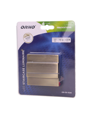 CYGNUS LED 1,2W, oprawa schodowa natynkowa, 12V...