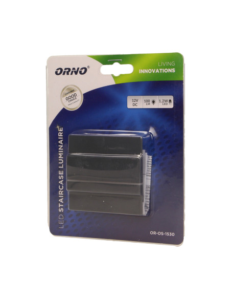 CYGNUS LED 1,2W, oprawa schodowa natynkowa, 12V DC, 100lm, 3000K, grafit