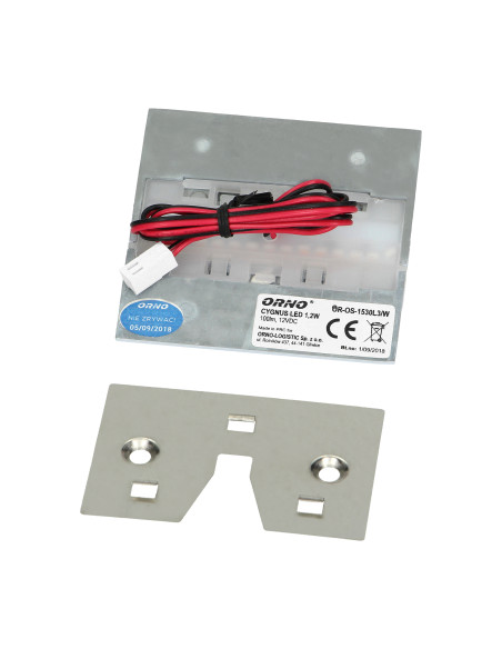 CYGNUS LED 1,2W, oprawa schodowa natynkowa, 12V DC, 100lm, 3000K, biała