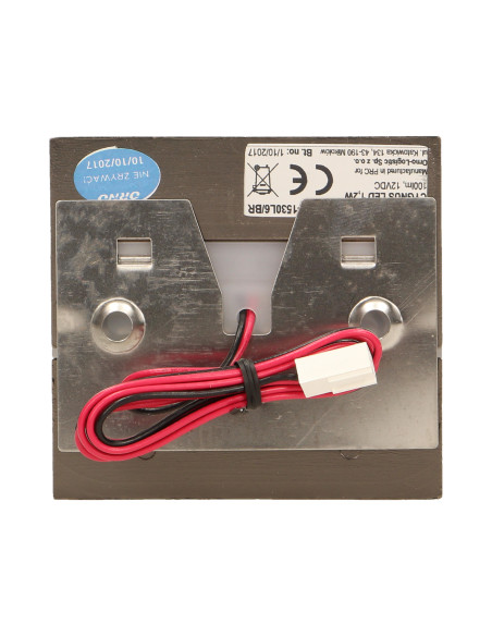 CYGNUS LED 1,2W, oprawa schodowa natynkowa, 12V DC, 100lm, 6000K, mosiądz