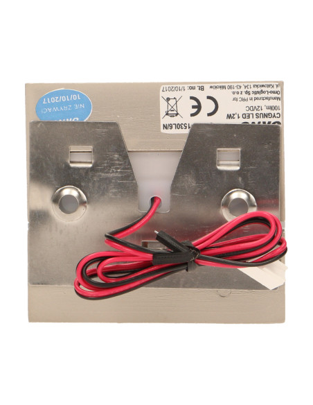 CYGNUS LED 1,2W, oprawa schodowa natynkowa, 12V DC, 100lm, 6000K, satyna