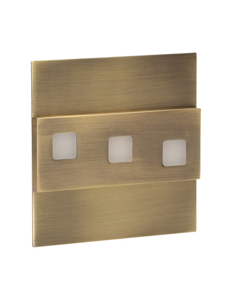 LEPUS LED 1,2W, oprawa schodowa natynkowa, 12V DC, 100lm, 3000K, mosiądz