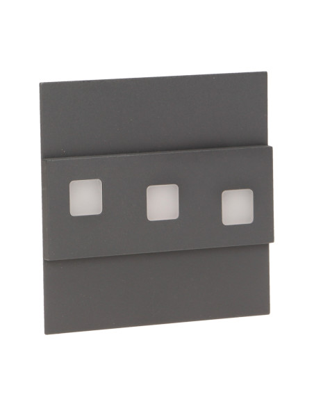 LEPUS LED 1,2W, oprawa schodowa natynkowa, 12V DC, 100lm, 3000K, grafit