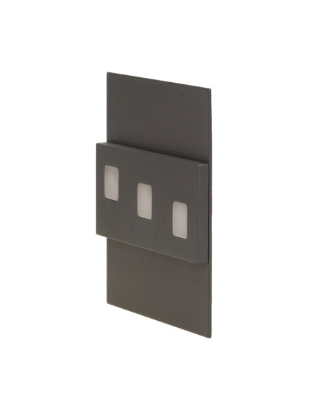 LEPUS LED 1,2W, oprawa schodowa natynkowa, 12V DC, 100lm, 3000K, grafit