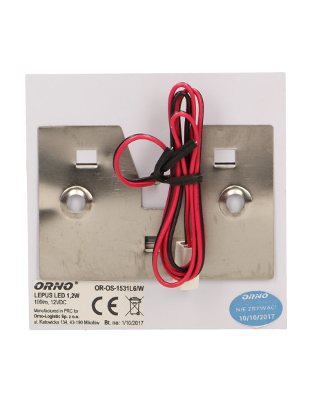 LEPUS LED 1,2W, oprawa schodowa natynkowa, 12V DC, 100lm, 3000K, biała