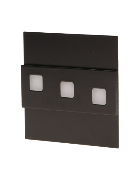 LEPUS LED 1,2W, oprawa schodowa natynkowa, 12V DC, 100lm, 6000K, czarna