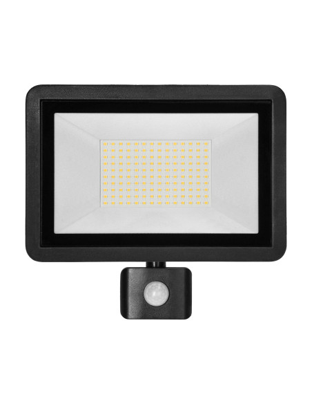 FARO S LED 100W naświetlacz z PIR 8000lm, IP44, 4000K, aluminium + szkło 