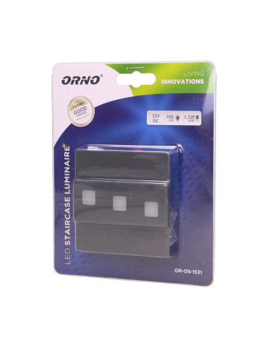 LEPUS LED 1,2W, oprawa schodowa natynkowa, 12V...