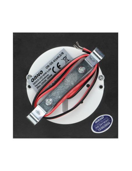 DRACO LED NEW 1,5W, oprawa schodowa podtynkowa, 12VDC, 30lm, 3000K, czarny, innowacyjny sposób montażu
