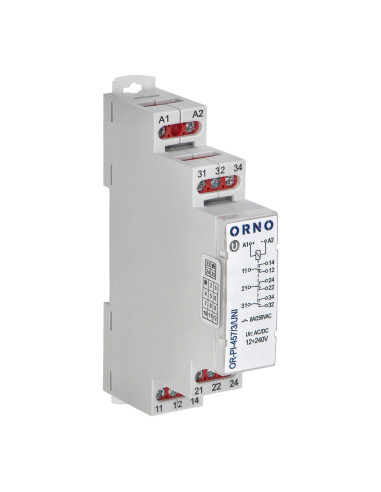 Przekaźnik instalacyjny 3P 8A ,12-230 VUC