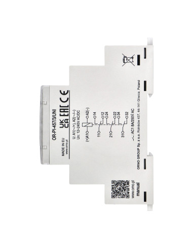 Przekaźnik instalacyjny 3P 8A ,12-230 VUC