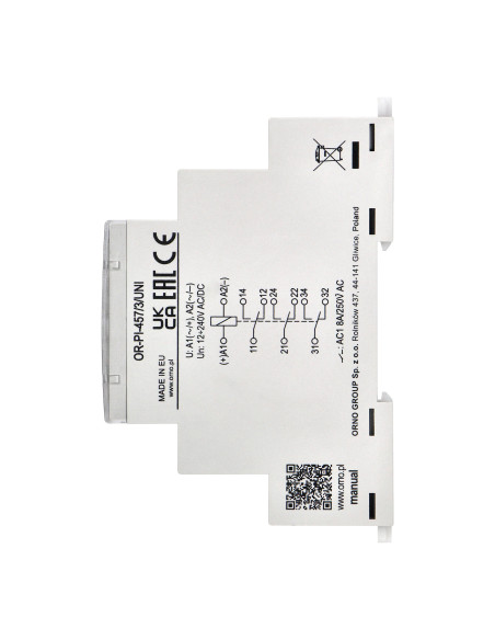 Przekaźnik instalacyjny 3P 8A ,12-230 VUC