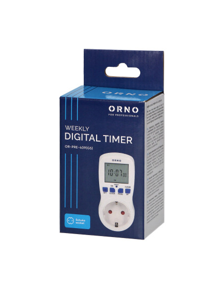 Elektroniczny programator czasowy, 16 programów, wersja schuko