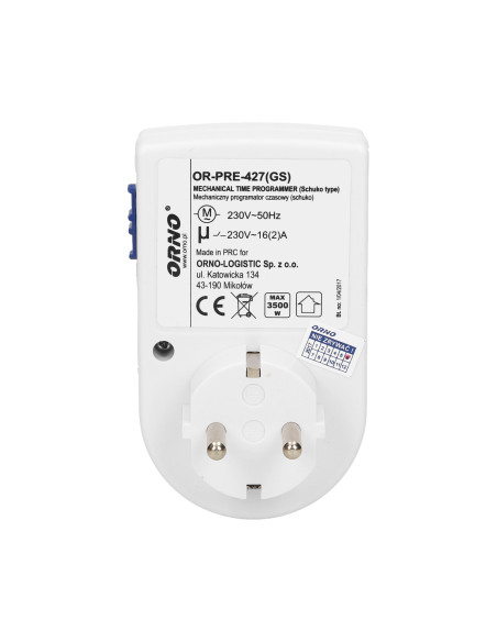 Programator czasowy mechaniczny, MINI, wersja schuko