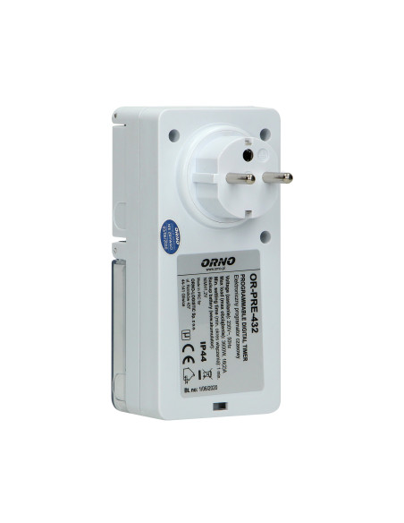 Elektroniczny programator czasowy, 8 programów, IP44