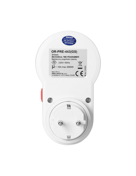 Programator czasowy mechaniczny, wersja Schuko