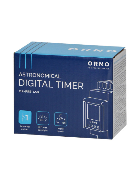  Elektroniczny programator astronomiczny i czasowy, 52 programy, 3 języki menu, 1 wyjście przekaźnikowe  max.16A/230V,...