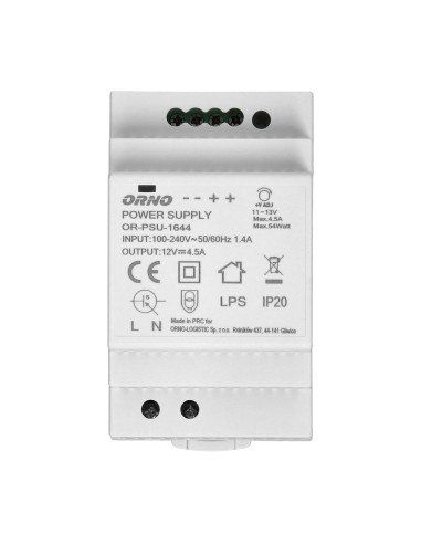 Zasilacz na szynę DIN 12VDC, 4,5A, 54W,...