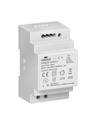 Zasilacz na szynę DIN 12VDC, 4,5A, 54W,...