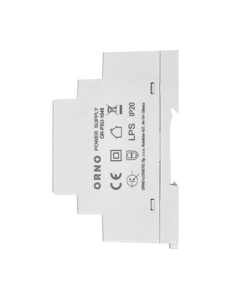 Zasilacz na szynę DIN 24VDC, 0,63A, 15W, szerokość 1 moduł