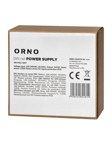 Zasilacz przemysłowy, na szynę DIN, 24VDC, 5A,...