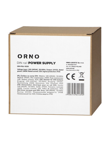 Zasilacz przemysłowy, na szynę DIN, 24VDC, 10A,...
